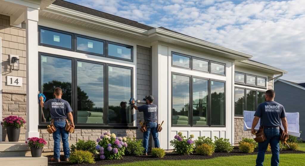 professional window repair company repairing residential window