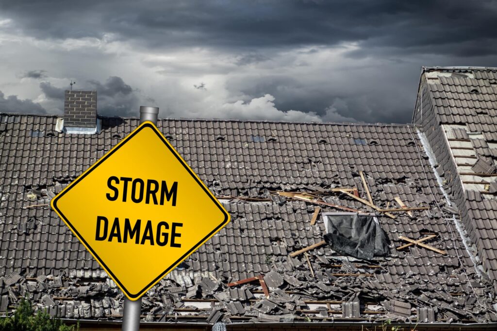 Storm damage roof inspection