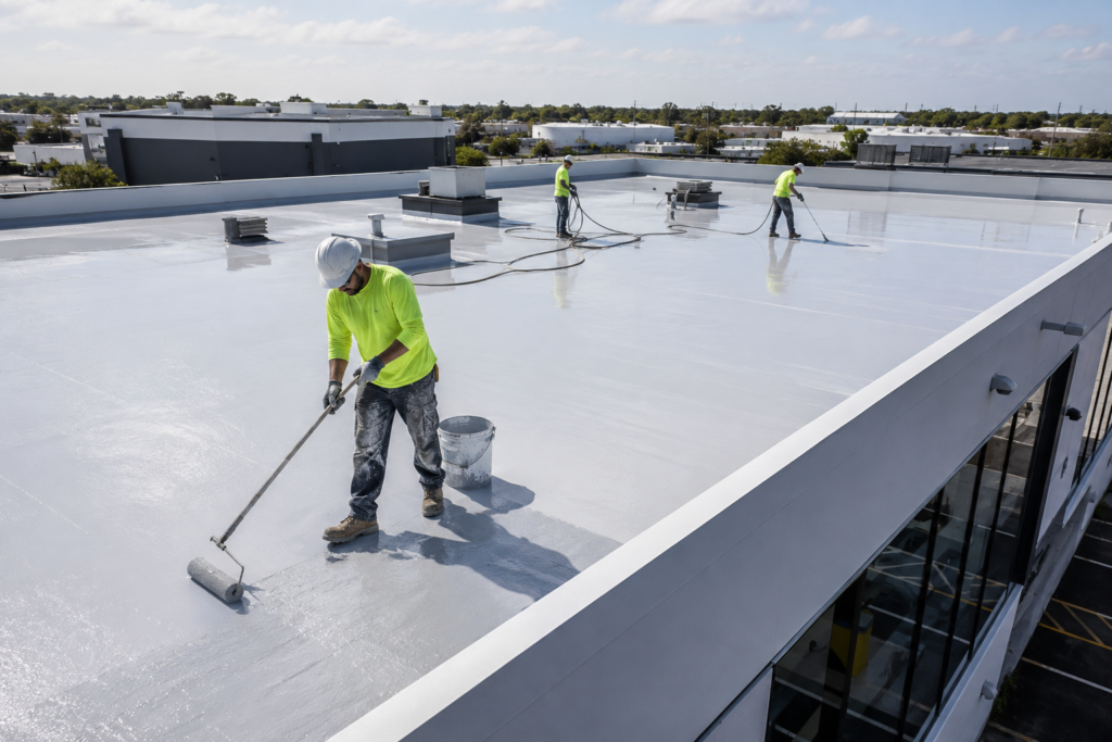 Flat roof coating