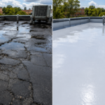 Flat roof coating repair
