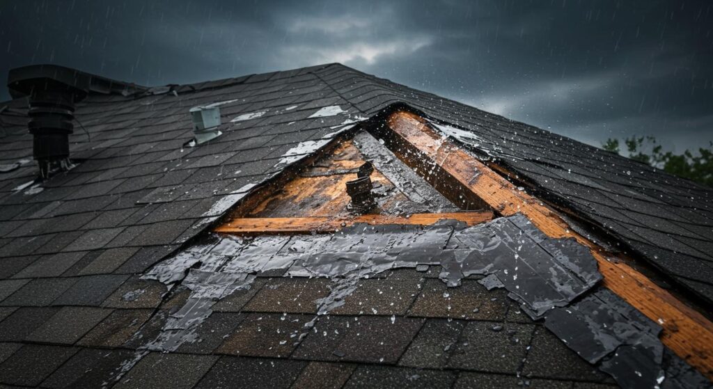 emergency roof leak repair for a residential home