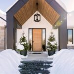 Exterior front door installation for a winter-ready home